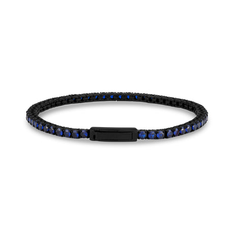 Tennisarmband mit blauem Stein | 3mm - Stahlarmbänder für Herren - The Steel Shop