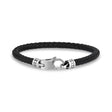 Sleek Black Leather Bracelet - Mens Steel Leather Bracelets - The Steel Shop