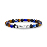 Multi-Stone Evil Eye Bracelet | 6MM - Mens Steel Bead Bracelets - The Steel Shop