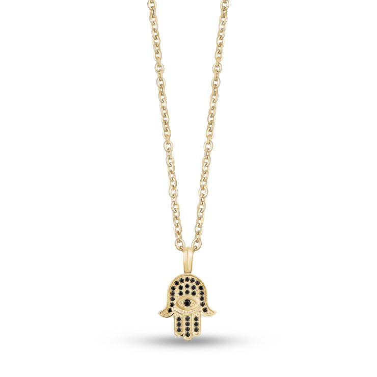 Hamsa-Anhänger aus schwarzem Stein - Unisex-Anhänger - The Steel Shop