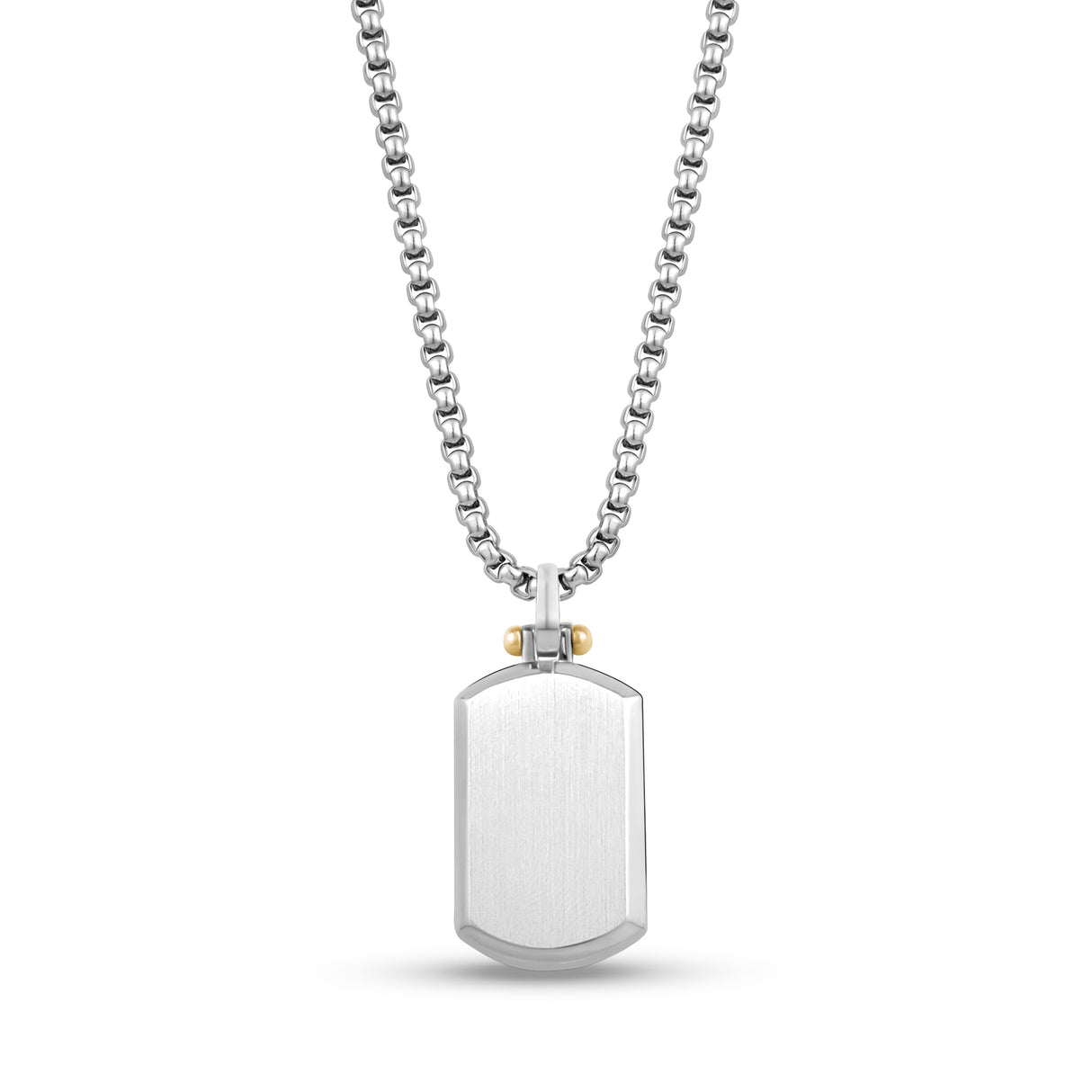 Beveled Edge Two Tone Dog Tag - Men Pendant - The Steel Shop