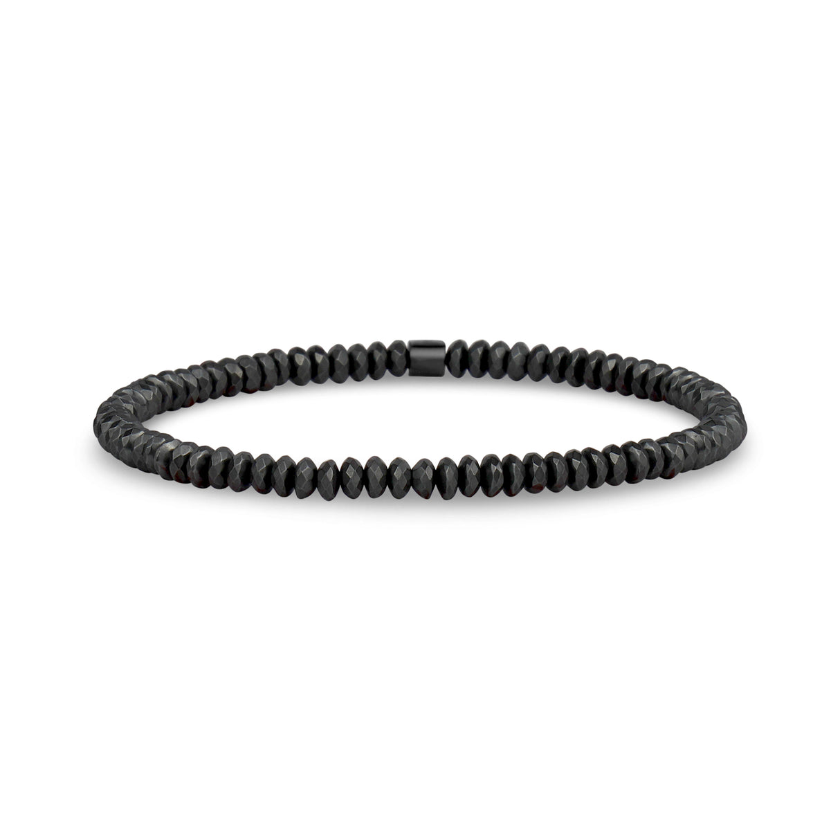 Facettiertes Hämatit-Perlenarmband - Herren-Stahlperlenarmbänder - The Steel Shop