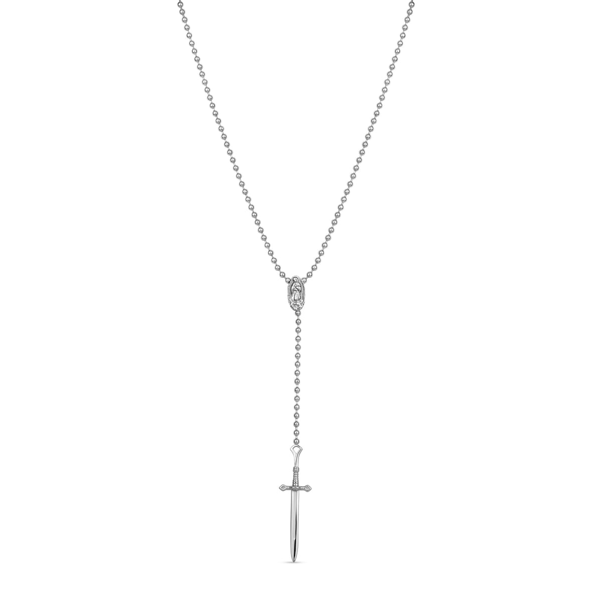 Modern Rosary Sword Necklace - Unisex Necklaces - The Steel Shop