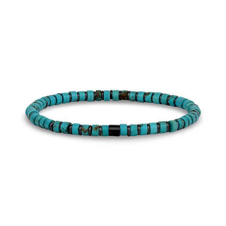 Türkis und Hämatit Perlenarmband - Herren Stahlperlenarmbänder - The Steel Shop