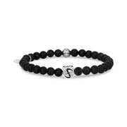 6mm mattschwarzer Onyx Sternzeichen-Armband - Unisex Perlenarmband - The Steel Shop