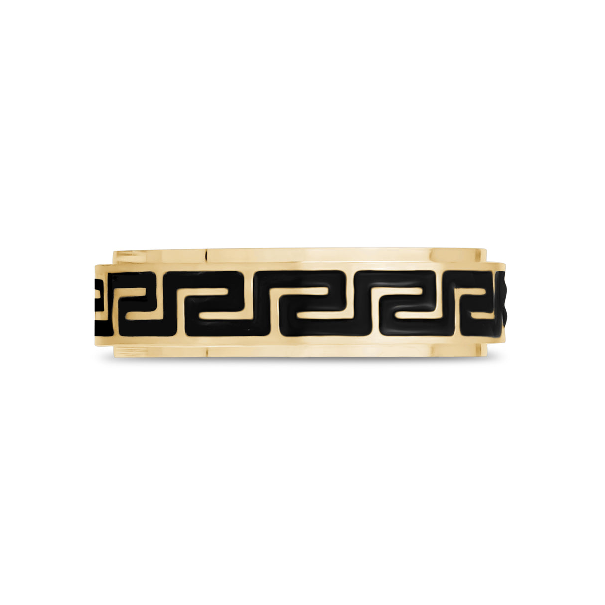 6mm Griechischer Schlüssel Gold Gravierbarer Bandring