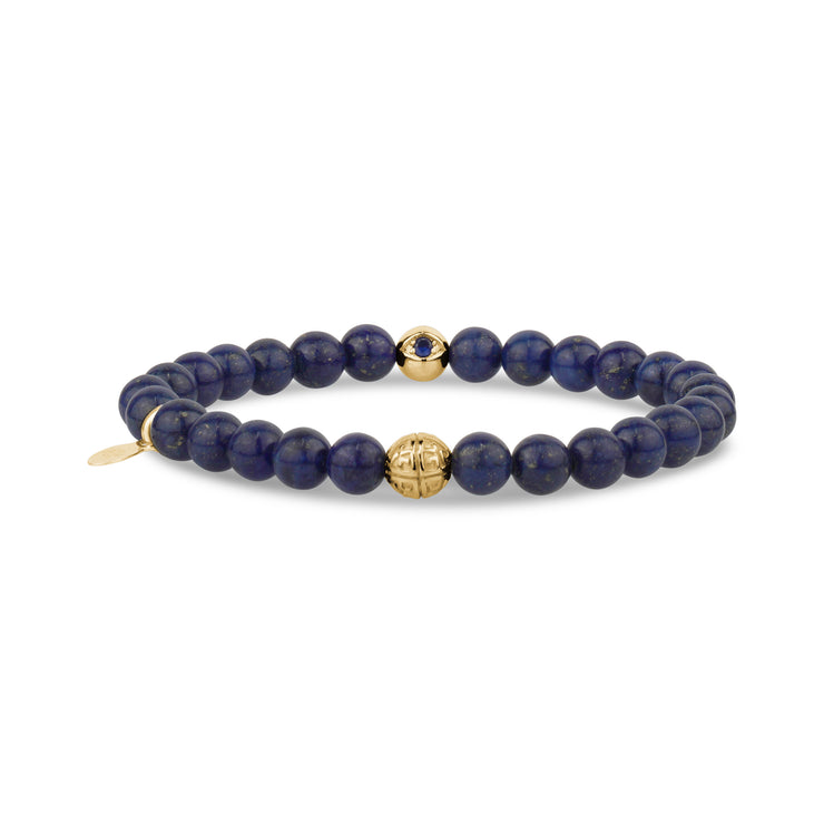 6mm Böses Auge Lapislazuli Perlenarmband - Unisex Perlenarmband - The Steel Shop