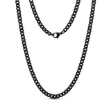 5 mm schwarze matte kubanische Gliederkette Halskette