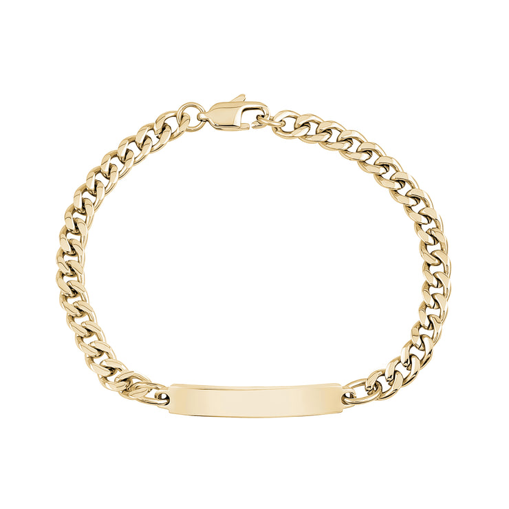 Damen 5mm Gold Cuban Link gravierbare ID-Armband