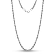 Männer Halskette - 4mm Twist Rope Stahlkette Halskette