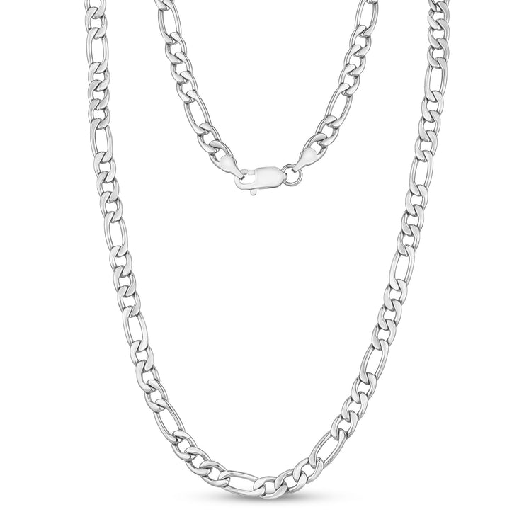 Männer Halskette - 7mm Edelstahl Figaro Link Kette Halskette