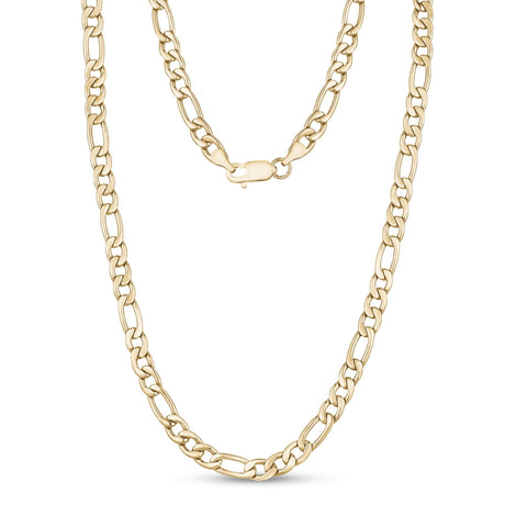 Männer Halskette - 7mm Gold Edelstahl Figaro Link Kette Halskette