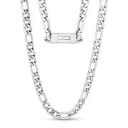 Männer Halskette - 9mm Edelstahl Figaro Link Gravierbare Kette