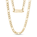 Männer Halskette - 9mm Gold Figaro Link Gravierbare Kette
