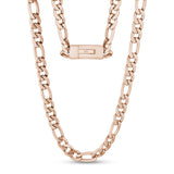 Männer Halskette - 9mm Rose Gold Figaro Link Gravierbare Kette