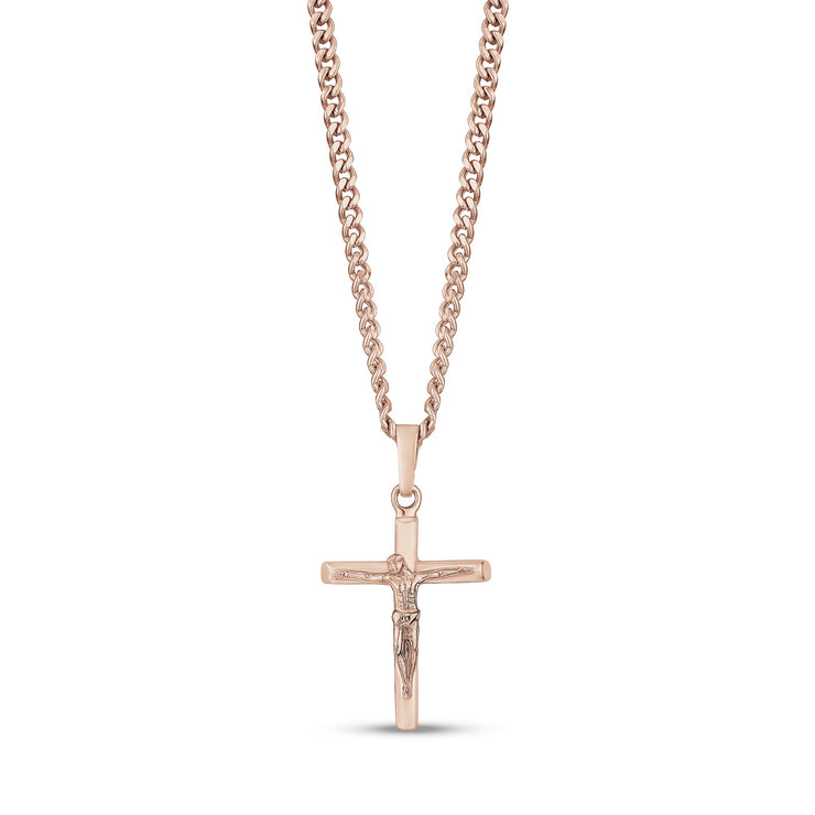 Männer Anhänger - Rose Gold Kruzifix Jesus Kreuz Anhänger