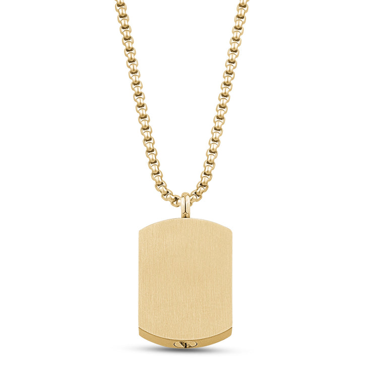 Männer Anhänger - Gold Gravierbarer Dog Tag Urnenanhänger