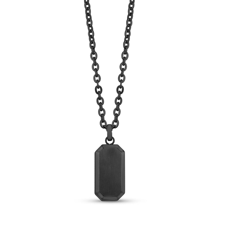 Männer Anhänger - Gravierbarer schwarzer Stahl Dog Tag Kremation Anhänger für Asche