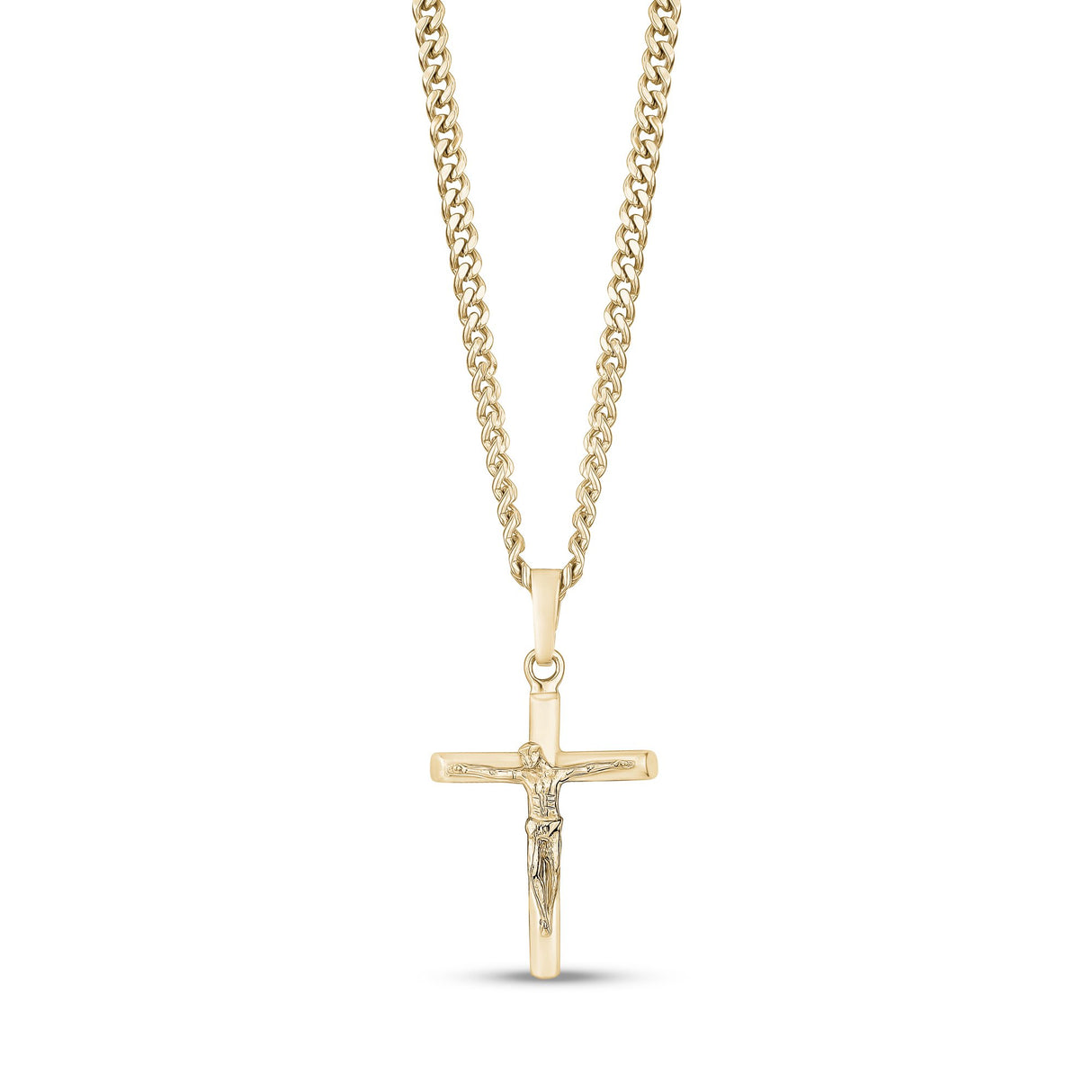 Männer Anhänger - Gold Edelstahl Kruzifix Kreuz Anhänger