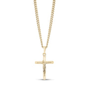 Männer Anhänger - Gold Edelstahl Kruzifix Kreuz Anhänger