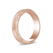 Männer Ring - 6mm abgeschrägte Kante flach Rose Gold Stahl gravierbar Band Ring