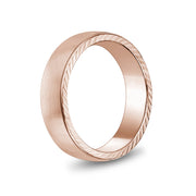 Männer Ring - 6mm matt flach Rose Gold Edelstahl gravierbar Band Ring