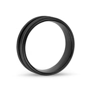 Herrenring - 7mm schwarzer Edelstahl Ehering - gravierbar