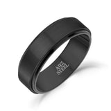 Männer Ring - 7mm schwarzer Stahl Ehering - gravierbar