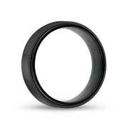 Männer Ring - 7mm schwarzer Stahl Ehering - gravierbar