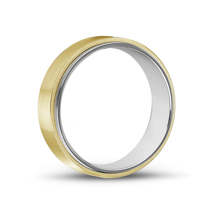 Männer Ring - 7mm Gold Stahl Ehering - Gravierbar
