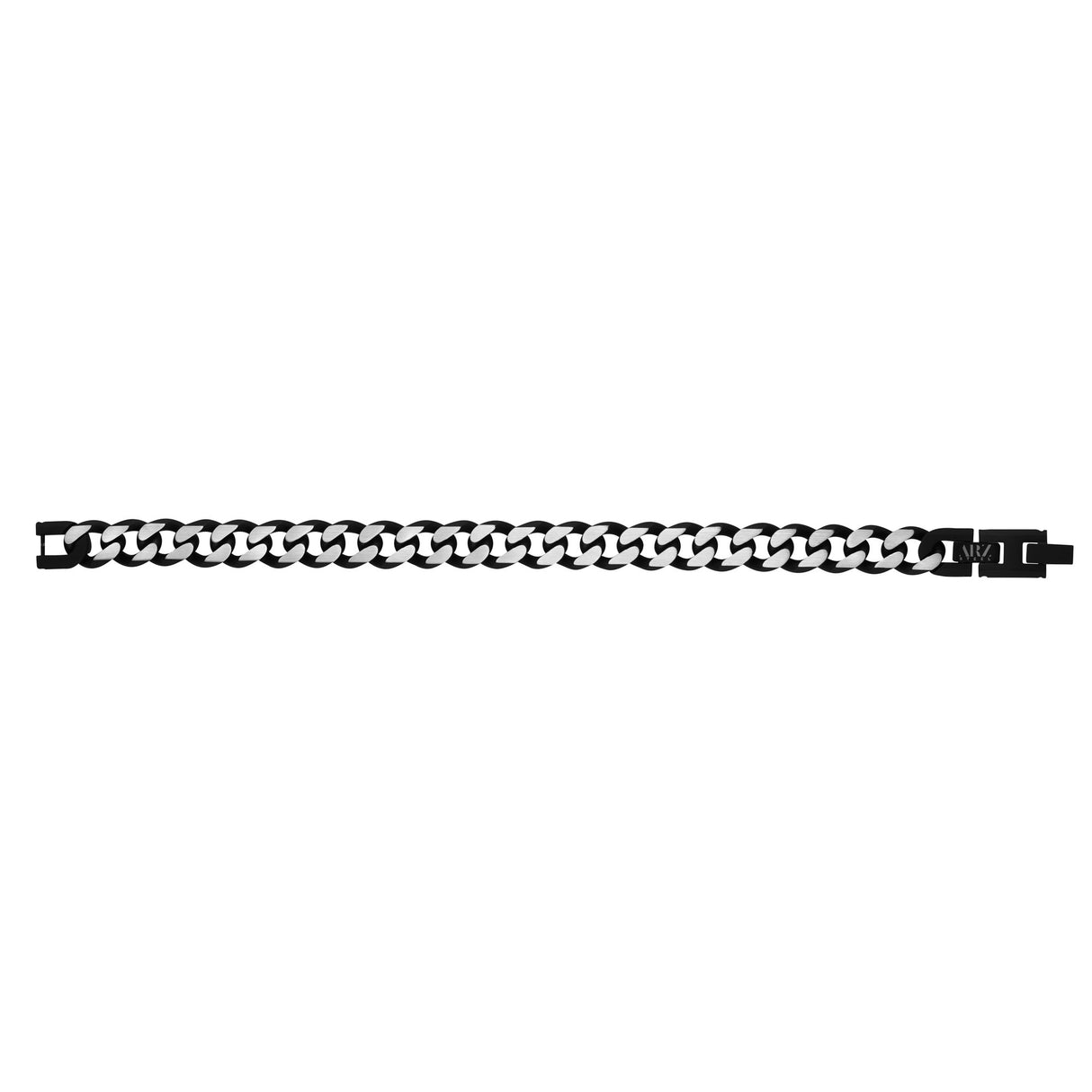 Stahlarmbänder für Herren - 11mm schwarzes zweifarbiges Stahlarmband mit kubanischer Verbindung