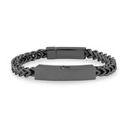 Herren Stahl Armbänder - 6mm Gun Metal Franco Link gravierbare ID Urne Armband für Asche