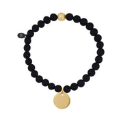 Unisex-Perlenarmband - Gravierbarer runder Charme Stretch-Perlenarmband