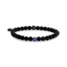 Unisex Bead Bracelet - Blaues Evil Eye 6mm Matte Black Onyx Bead Bracelet