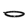 Unisex Bead Bracelet - Schwarzes Böses Auge 6mm matt schwarzer Onyx Bead Bracelet