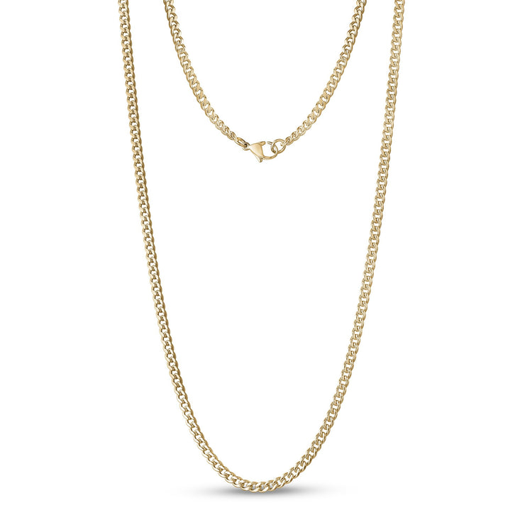 Unisex-Halsketten - 3,5 mm Gold-Edelstahl-Kubanische Gliederkette Halskette