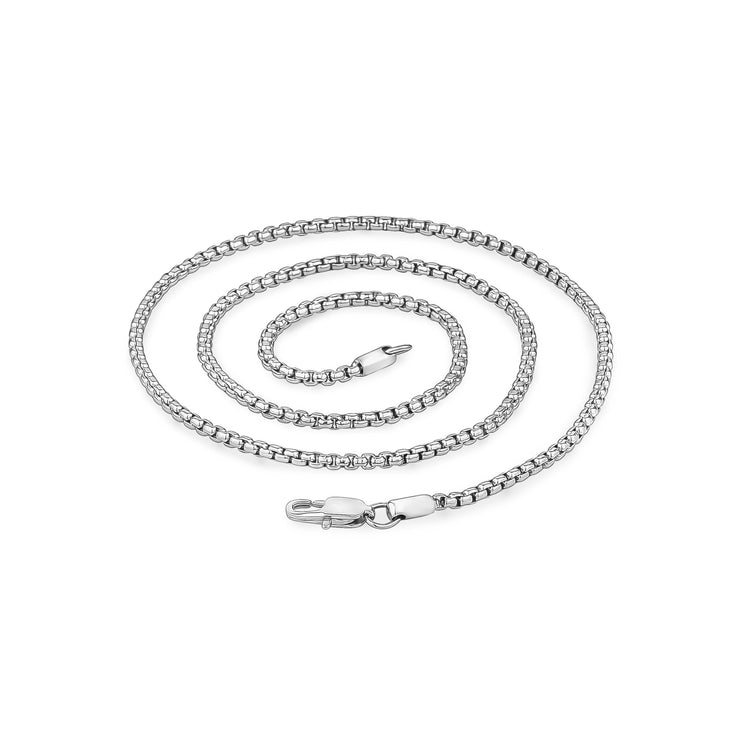 Unisex Halsketten - 3mm Runde Box Link Stahlkette Halskette