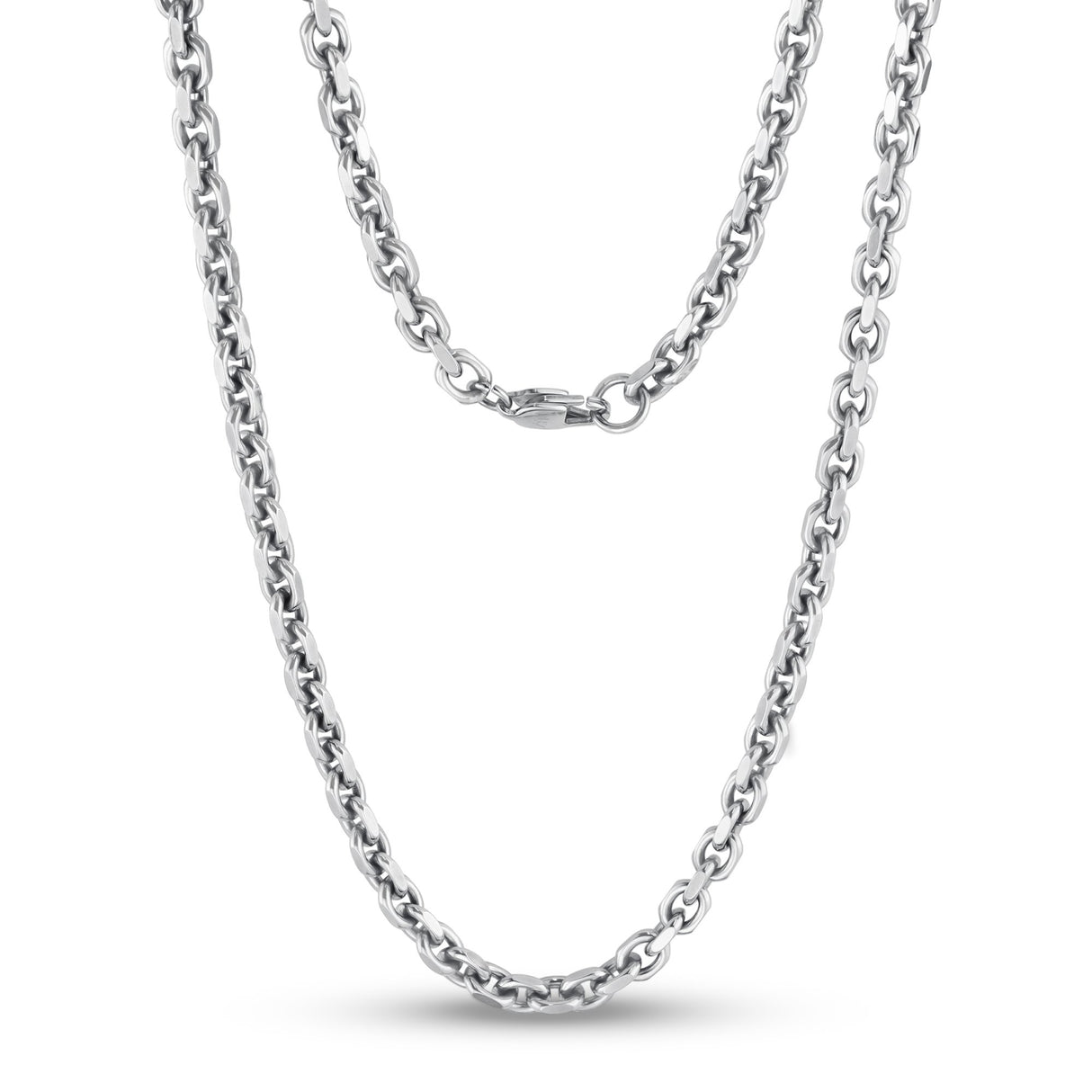 Unisex-Halsketten - 5 mm Stahl-Anker-Kette mit Diamantschliff
