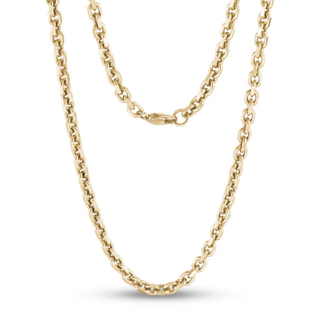 Unisex-Halsketten - 5 mm goldene Anker-Kette mit Diamantschliff