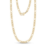 Unisex-Halsketten - 5mm Gold Edelstahl Figaro Link Kette Halskette