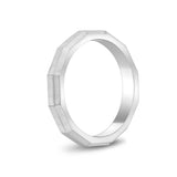 Unisex Ring - 3mm facettierter mattierter Stahl Unisex gravierbarer Bandring