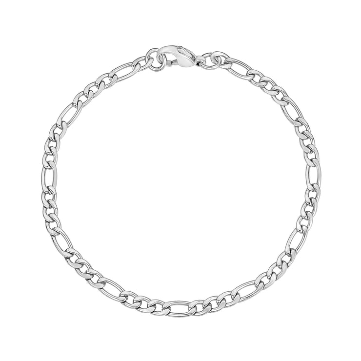 Damen Armband - 3,5 mm Stahl Figaro Link Dainty Bracelet