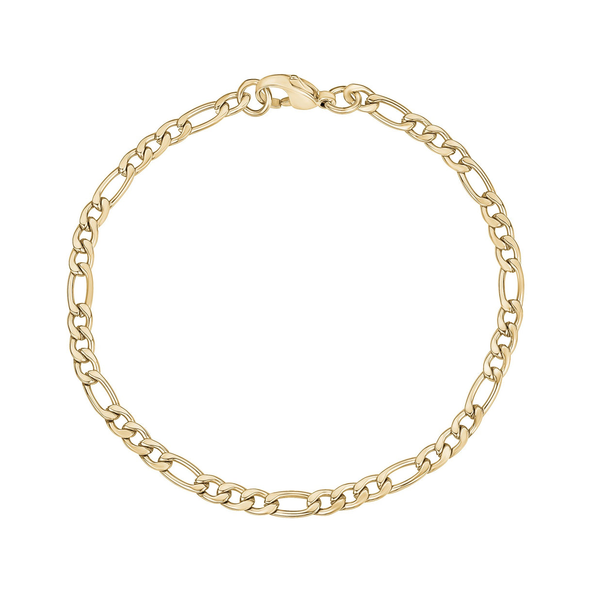 Damen Armband - 3.5mm Gold Stahl Figaro Link Dainty Armband