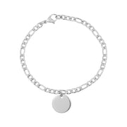 Damenarmband - 4mm Figaro Link Gravierbares Charm-Armband