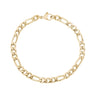 Women Bracelet - 5mm Damen Gold Figaro Gliederarmband