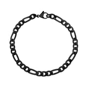 Women Bracelet - 5 mm schwarzes Figaro-Gliederarmband für Frauen