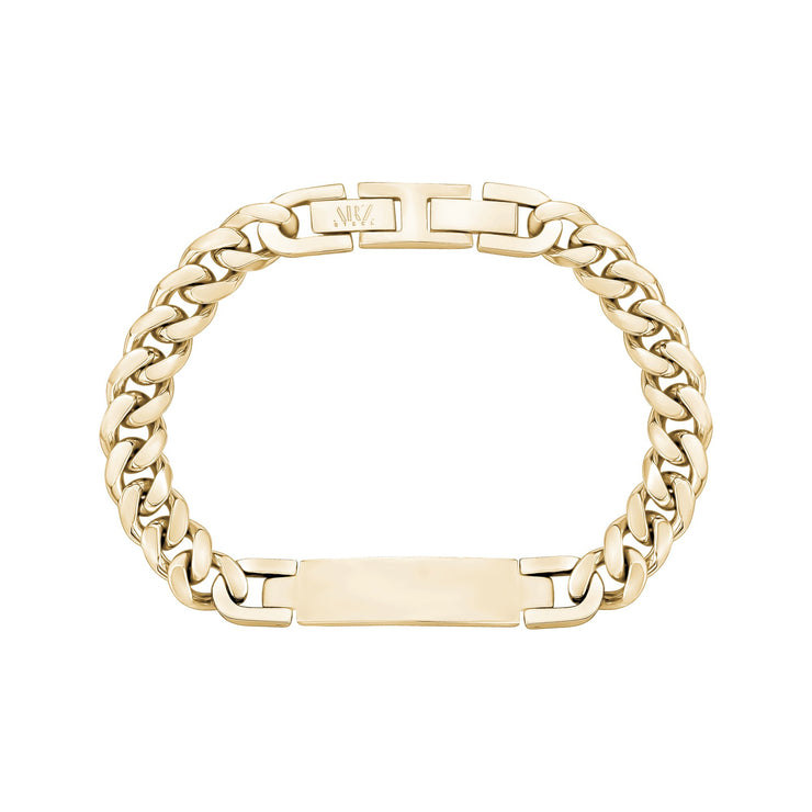 Frauen Armband - 8mm Gold Edelstahl Cuban Link Gravierbare ID-Armband