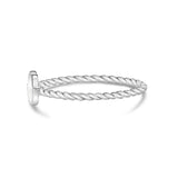 Frauen Ring - Minimal Twisted Band Gravierbarer Hamsa Ring