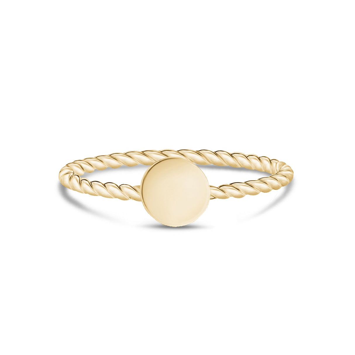 Frauen Ring - Minimal Gold Stahl Twisted Band Runde gravierbar Ring