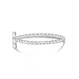 Frauen Ring - Minimal Twisted Band Stackable Cross Ring